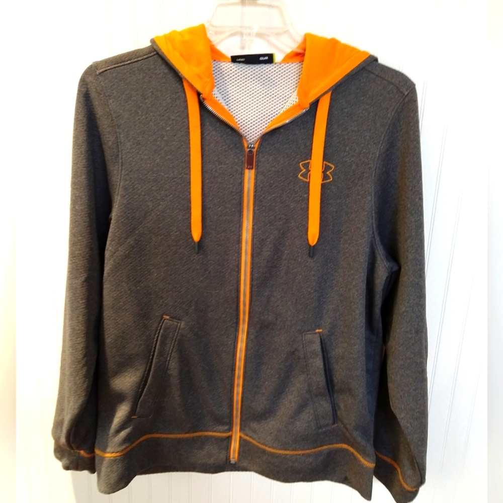 Vintage Under Armour Medium Zip Hoodie. Embroidered Logo. EUC